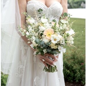 Calla Blanche Wedding Gown, A-line, premiere couture designer dress. Size 12